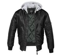 Brandit Felpa con zip MA1 Uomo Nero/Grigio XXL
