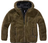 Brandit Giacca per bambini Teddyfleecejacket, cappuccio oliva 158/164 Verde
