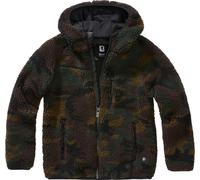 Brandit Teddyfleece, felpa con zip per bambini 158/164 male Woodland