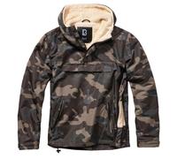 Brandit Giacca Sherpa Windbreaker Half Zip con Cappuccio Tasca al Petto
