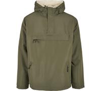 Brandit Giacca Sherpa Windbreaker Half Zip con Cappuccio Tasca al Petto