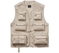 Brandit Gilet Da Caccia Uomo Osservazione Degli Uccelli Multitasche Verde Beige