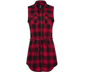 Brandit Gracey camicia lunga senza maniche, rosso/nero, Taglia L