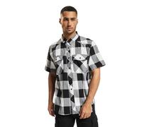 Brandit Half-Sleeve Checked Shirt Uomo Camicia Maniche Corte Nero/Grigio 100% Cotone Regular
