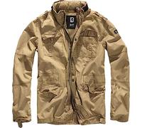 Brandit Individual WEAR - Giacca da campo da uomo, elegante, resistente alle intemperie, attiva, per uso quotidiano, con colletto alto e cappuccio nascosto, color cammello, M