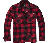 Brandit Jeff Fleece Camicia, nero-rosso, taglia 3XL per maschi