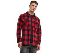 Brandit Jeff Fleece Shirt Long Sleeve, Color: Red/Black, Size: XL