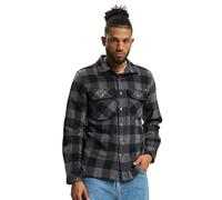 Brandit Jeff-Maglietta A Maniche Lunghe in Pile Camicia, Nero/Grigio, XL Uomo