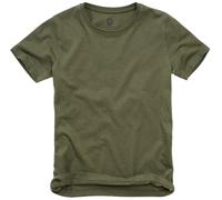 Brandit Maglietta Bambini - Unisex Traspirante Cotone Girocollo Oliva 170/176