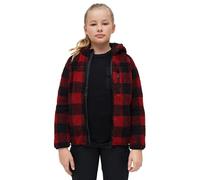Brandit Kids Teddyfleece Jacket Hooded, Unisex Kids, red/black, 122/128
