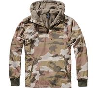 Brandit Luke Windbreaker Uomo Cappuccio Caldo Giacca Soft Shell Leggero Woodland
