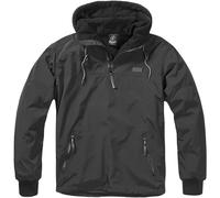 Brandit Luke Windbreaker Uomo Cappuccio Soft Shell Giacca Calda Cappotto Nero
