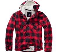 Brandit Lumber Jacket Hooded, Color: red/black, Size: S
