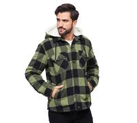 Brandit Lumber Jacket Hooded, Uomo, black/olive, 7XL