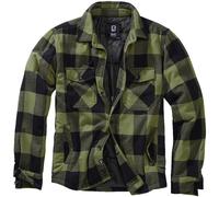 Brandit Lumber Jacket Mens Imbottito Flanella Cappotto Check Shirt Nero Oliva