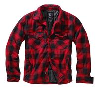 Brandit Lumber Jacket Mens Imbottito Flanella Cappotto Check Shirt Rosso Nero