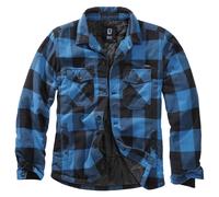 Brandit Lumber Jacket Mens Imbottito Flanella Cappotto Check Shirt Warm Nero Blu