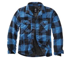 Brandit Lumber Jacket Mens Imbottito Flanella Cappotto Check Shirt Warm Nero Blu