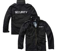 Brandit M65 - Giacca nera con scritta Security O. Sicurezza ricamata, taglia: XL, scritta "Security"