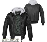 BRANDIT MA1 GIACCA PILOTA + CAPPUCCIO SWEAT HOODED BOMBER JACKET AVIATORE JAC...