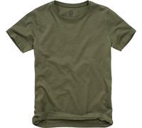 Brandit Maglietta Bambini - Unisex Traspirante Cotone Girocollo Oliva 170/176