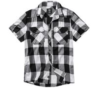 Brandit Manica Corta Check Camicia Estate Morbido Urbano Bivacco Bianco/Nero
