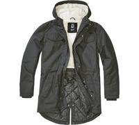 Brandit Marsh Lake Teddyparka Uomo Giacca invernale nero | Cappotto traspirante con fodera in rete, giacca casual per attività all'aperto, tasche con cerniera, giacca per corsa