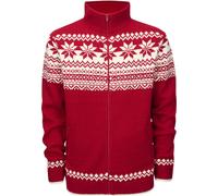 Brandit Norweger Zip Pullover, Rosso/Bianco, Taglia 3XL