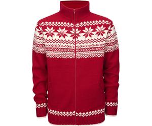 Brandit Norweger Zip Pullover, Rosso/Bianco, Taglia XXL