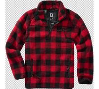 Brandit Teddyfleece Pullover, nero/rosso, Taglia L