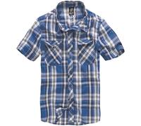 Brandit Roadstar Cotone Check Flanella Top Uomo Manica Corta Camicia Blu Vela