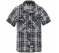 Brandit Roadstar Maglia S-5XL Uomo Camicia a Quadri Manica Corta Camicia Casual