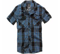 Brandit Roadstar Maglia S-5XL Uomo Camicia a Quadri Manica Corta Camicia Casual
