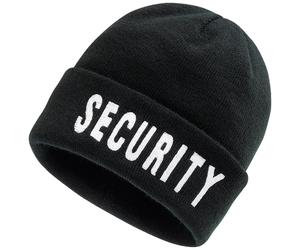 Brandit Security Beanie Copricapo Inverno Pattuglia Lavoro Uomini Caldo Nero