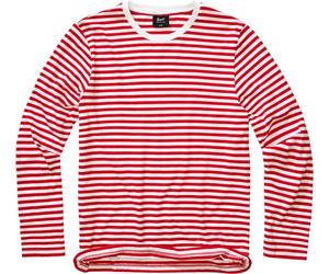 Brandit Stripe Jersey Maglietta a maniche lunghe, bianco-rosso, taglia L per maschi