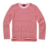 Brandit Stripe Jersey Maglietta a maniche lunghe, bianco-rosso, taglia XL per maschi