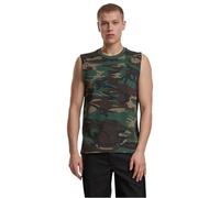 Brandit T-Shirt Sleeveless Uomo Top Nero 100% Cotone Regular