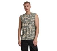 Brandit T-Shirt Sleeveless Uomo Top Nero 100% Cotone Regular
