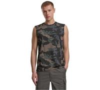Brandit T-Shirt Sleeveless Uomo Top Nero 100% Cotone Regular