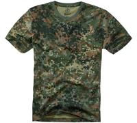 Brandit T-shirt Uomo A Caccia Militare Girocollo Cotone Outoor Flecktarn Camo