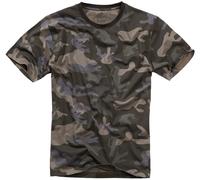 Brandit T-Shirt Uomo Manica Corta Taglio Cotone A Caccia Girocollo Dark Camo