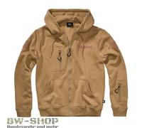 Brandit Giacca in felpa Tactical con cappuccio e zip Beige Taglia S per maschi