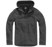 Brandit Tattico Giacca a Vento Cappuccio Combattere Anorak Caldo Uomo Nero