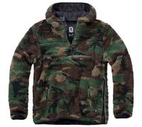 Brandit Teddyfleece Felpa Worker Uomo con Cappuccio Pile Fleece