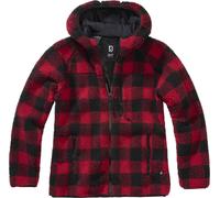 Brandit Teddyfleece, felpa con zip da donna 4XL female Rosso/Nero