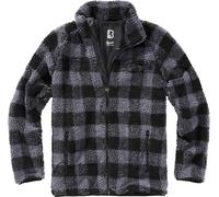Brandit Giacca Teddyfleece in pile Uomo Nero/Grigio Taglia S