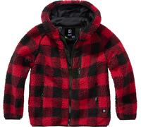 Brandit Teddyfleece, felpa con zip per bambini 170/176 male Rosso/Nero