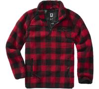 Brandit Teddyfleece Pullover, nero/rosso, Taglia S