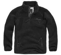 Brandit Teddyfleece Troyer Uomo Soffice Caldo Inverno Abbigliamento Strada Nero