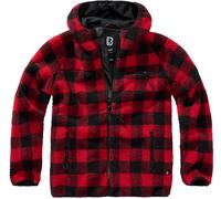 Brandit Teddyfleece Worker Giacca, nero-rosso, taglia M
